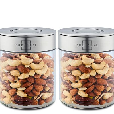 Storage jars with lid - 700 ml - 2 parts - close aroma-tight