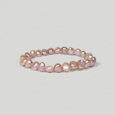 Bracelet de perles, 18 cm, rose