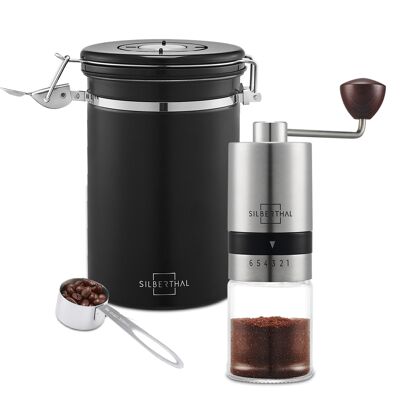 Coffee grinder with coffee can set