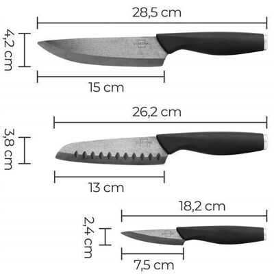Knife block with ceramic knife set