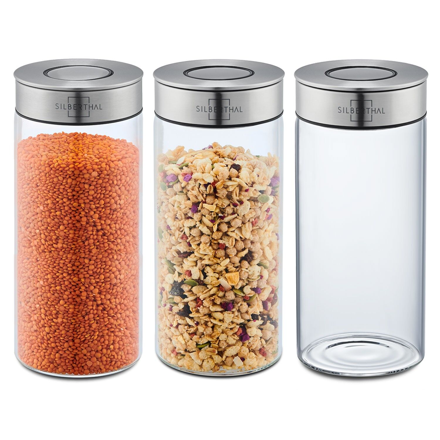 Storage jars - set of 3 - 1.3 liters