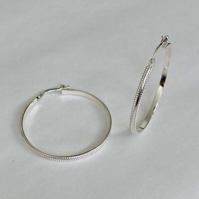 Fine silver Circé hoop earrings - Made in France -