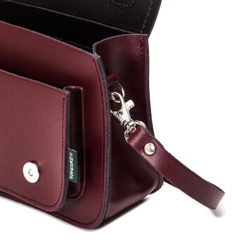 Micro Satchel Plus en Cuir Fait Main - Rouge Marsala 5