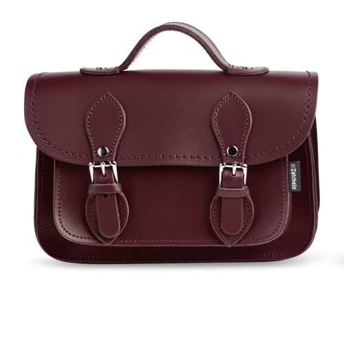 Handmade Leather Micro Satchel Plus - Marsala Red