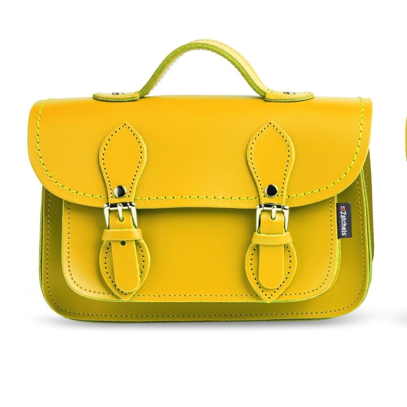 Micro Satchel Plus in pelle fatta a mano - Giallo narciso pastello