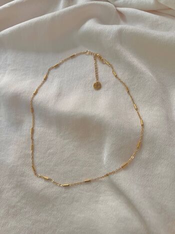 Dainty Gold Tube Chain Necklace - Minimalist Chain Choker - Gold Chain Choker - Collier étanche 2