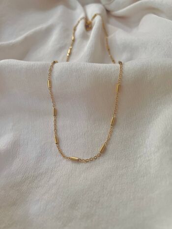 Dainty Gold Tube Chain Necklace - Minimalist Chain Choker - Gold Chain Choker - Collier étanche 4