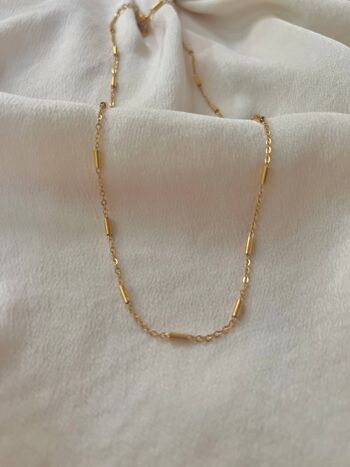 Dainty Gold Tube Chain Necklace - Minimalist Chain Choker - Gold Chain Choker - Collier étanche 5