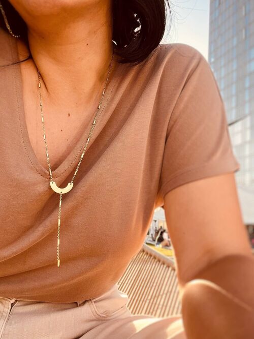 Geometric Lanyard Necklace - 18k Gold plated Stainless Steel Necklace