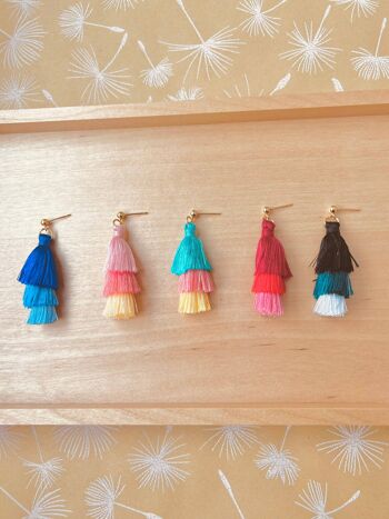 Boucles d'oreilles déclaration - Boucles d'oreilles Tassel - Déclaration colorée 5