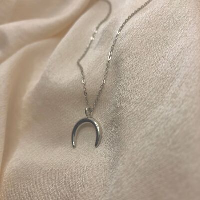 Collier croissant de lune en acier inoxydable Dainty - Collier minimaliste - Collier de longue durée - Collier en argent