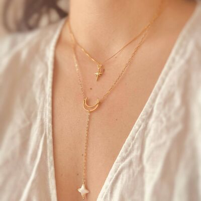 Dainty Star Pendant Necklace - 18k Gold & 925 Sterling