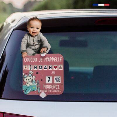 Baby on Board - Pannello in ABS - Anti UV - 15 x 15 cm - Nome personalizzabile con Lettere da inserire fai da te - adesivi sulle ventose per Effetti a Lunga Durata Garantiti