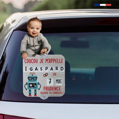 Baby on Board - Pannello in ABS - Anti UV - 15 x 15 cm - Nome personalizzabile con Lettere da inserire fai da te - adesivi sulle ventose per Effetti a Lunga Durata Garantiti