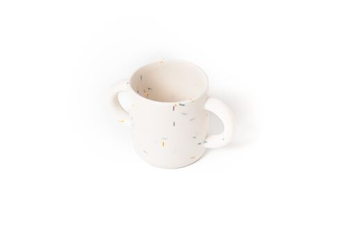 Silicone Baby Cup  with handles Confetti