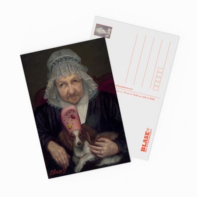 Carte postale artistique, drôle et décalée - "Madame Westwood" de Blase©