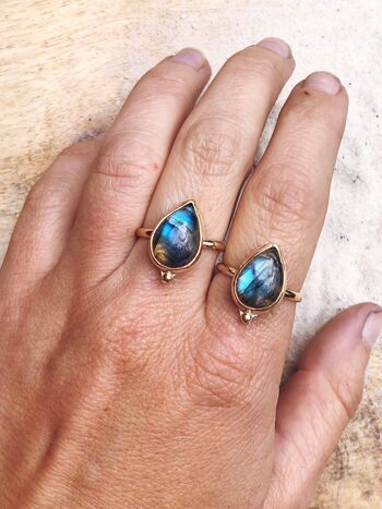 Bague bohème labradorite 3