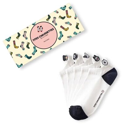Calcetines Lengua de Perro Blanco y Negro (Pack x5)