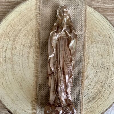Madonna in antique gold lacquered wax