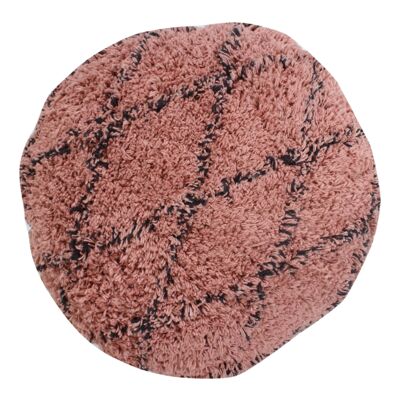 Coussin Wybert | diamètre 40 cm | vieux rose noir