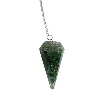 Pendule Orgonite avec Chaîne, Aventurine Verte 3