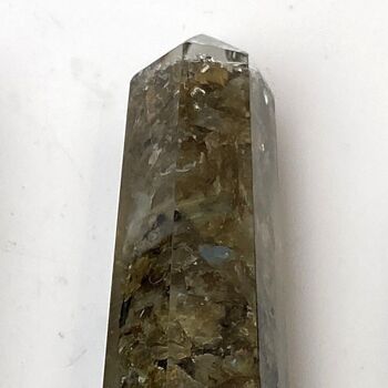 Tour Obélisque Orgonite, 10-12cm, Labradorite 3