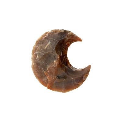 Cristallo di luna crescente sfaccettato, 3x2 cm, agata indiana