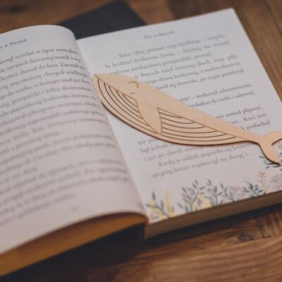 Wooden Bookmark Whale