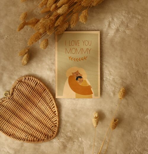 Wooden Card I Love You Mommy