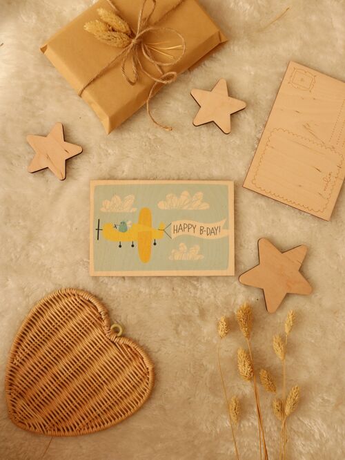Wooden Card, Happy B-Day