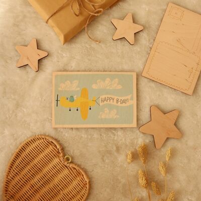 Wooden Card, Happy B-Day