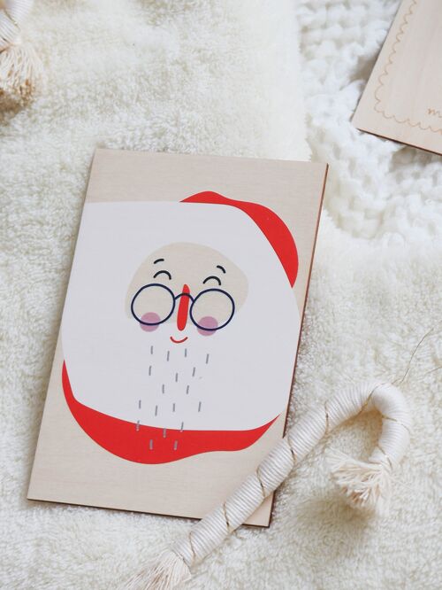 Wooden Card, Santa Clous, HoHoHo!