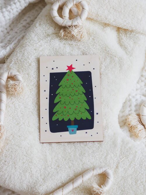 Wooden Card, Christmas Tree