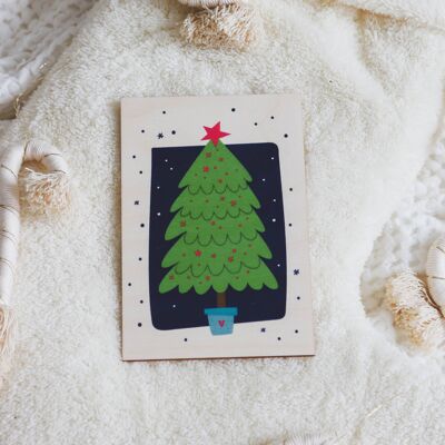 Wooden Card, Christmas Tree