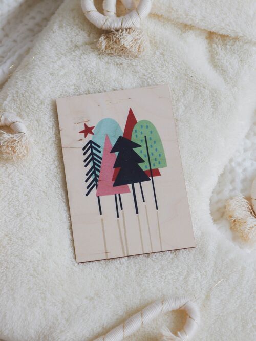 Wooden card, Christmas Tree