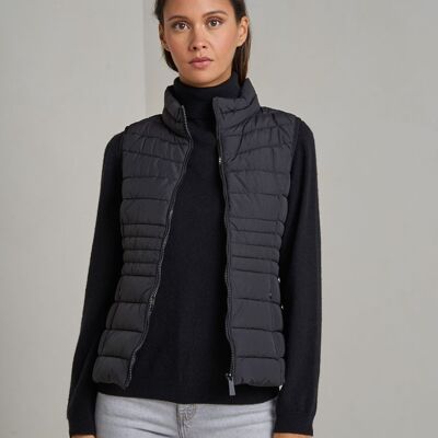 Basic sleeveless padded jacket Black