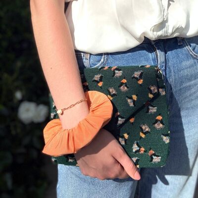 CORAL scrunchie / textured cotton