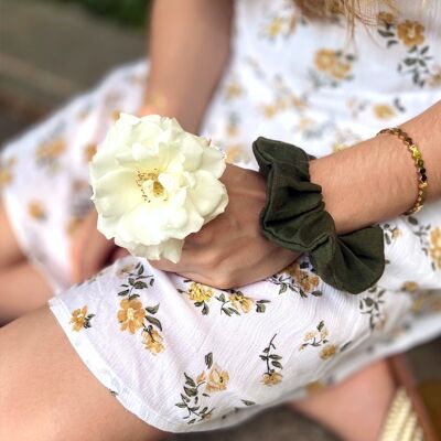 Scrunchie EUCALIPTO / lino caqui