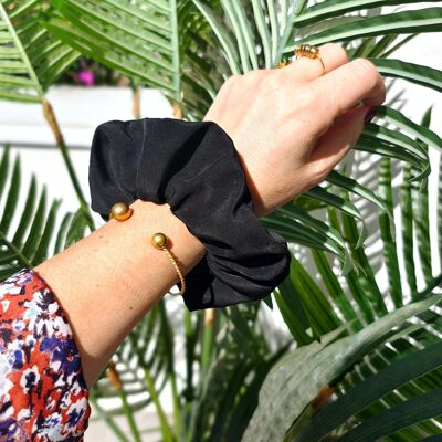 BLACK scrunchie / plain polyester