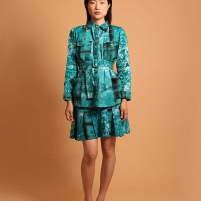 Classy turquoise safari jacket for women - Visone