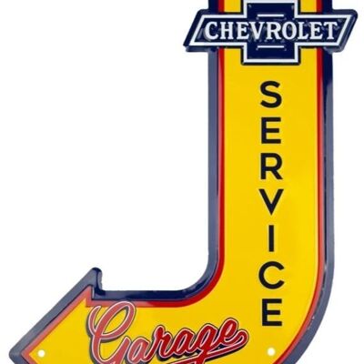 Cartel de chapa estadounidense Chevrolet Service Garage