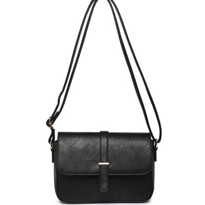 Qualité Noir Womens Cross Body Bag Flap Over Shoulder Bag Smart Messenger Travel Organizer Cartable Sac avec sangle réglable -Z-10030m noir
