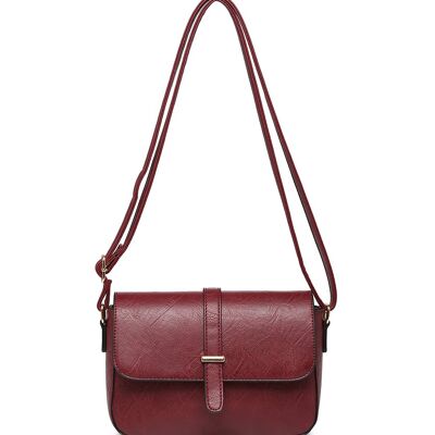 Bolso bandolera negro de calidad para mujer Bolso con solapa sobre el hombro Bolso bandolera inteligente con correa ajustable - Z-10030m rojo