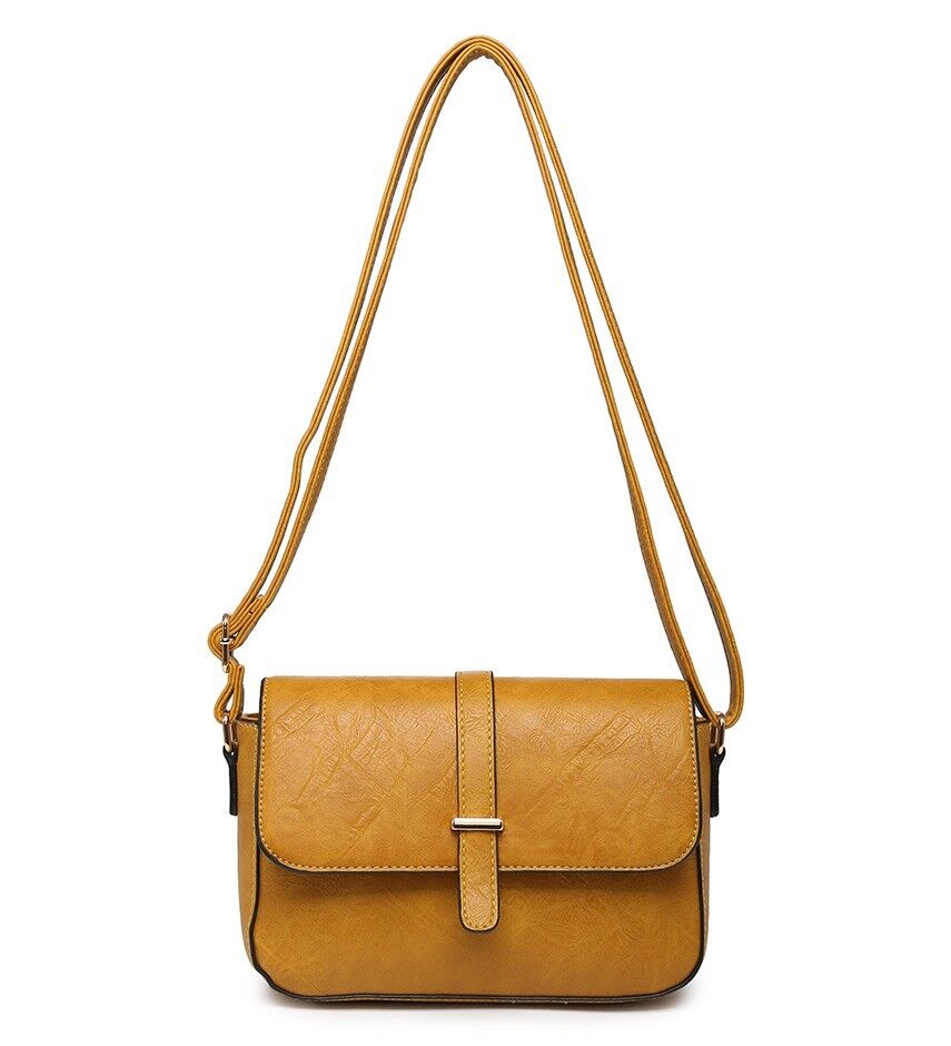 Borsa a tracolla da donna nera di qualità Borsa a tracolla con patta Borsa a tracolla per organizer da viaggio Smart Messenger con tracolla regolabile - Z-10030m giallo