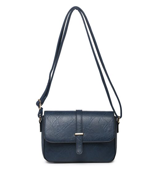 Quality Black ​Womens Cross body Bag Flap Over Shoulder bag Smart  Messenger Travel Organizer Satchel  Bag with adjustable Strap - Z-10030m dark blue