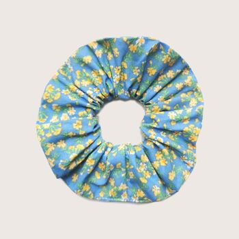 CHOUCHOU Maud / coton imprimé floral jaune sur fond bleu 2