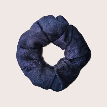 Chouchou BROCARD MARINE / polyester texturé bleu marine 3