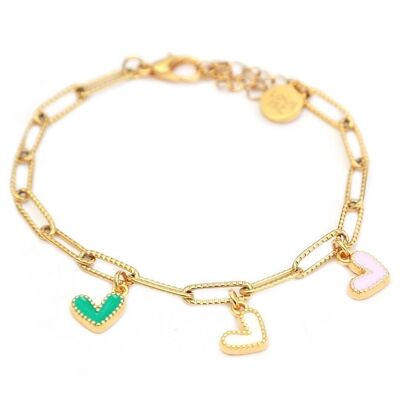 Gouden armband pastel hearts
