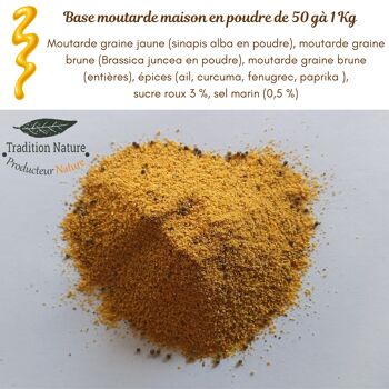 Moutarde maison - 1 Kg - VRAC Préparation à base de graines de moutarde jaune et brune en poudre épices - Production artisanale 2