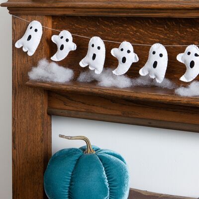 Kit de manualidades de fieltro - Banderines de Halloween para fiestas de fantasmas